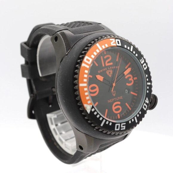 53mm Swiss Legend Neptune Men's Quartz Wristwatch Swiss Stainless Steel - Picture 3 of 4